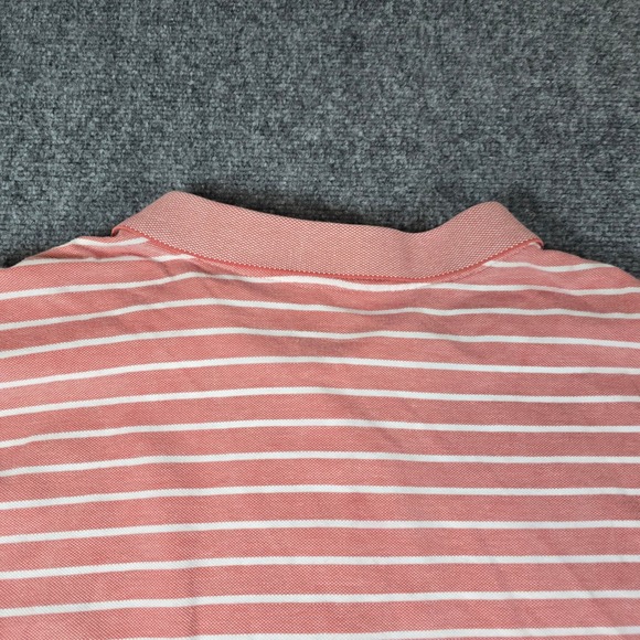 IZOD Men's Striped Polo Shirt 4XL Salmon White Short Sleeve Casual Golf - Picture 8 of 13